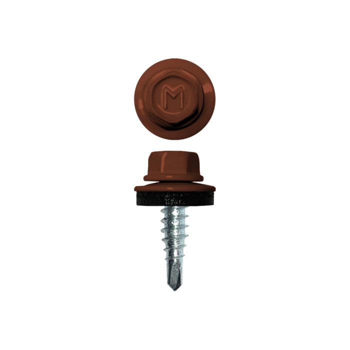 Саморез по металлу Daxmer 4,8х19 RAL 8004 (250) сверло №2